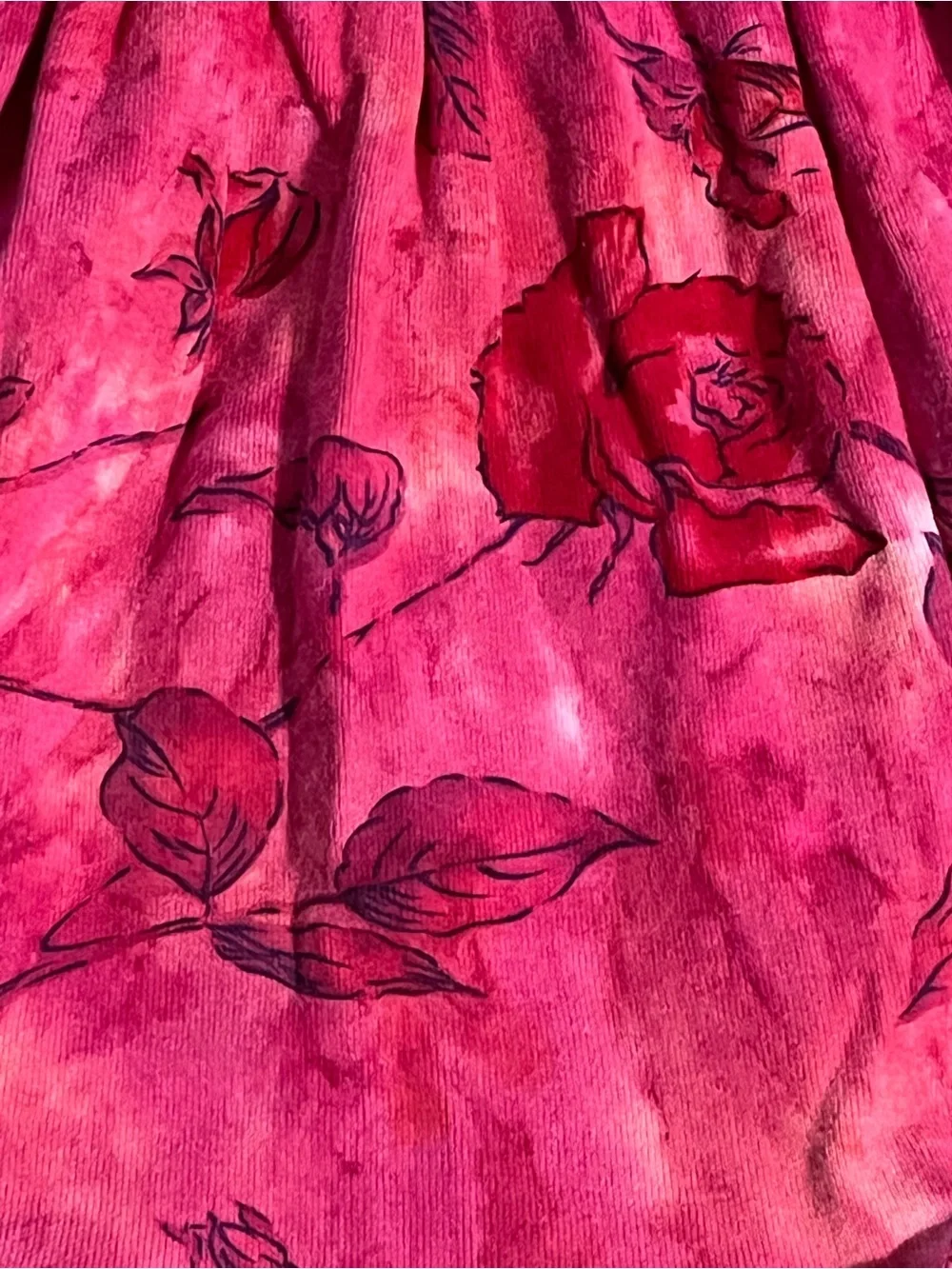 Vintage Stamp pink tie-dye baby dress & ruffle velour style pants set, 24 MO